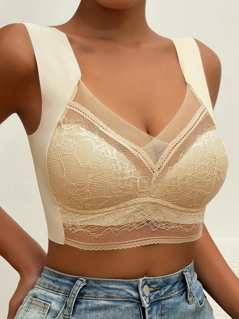 Bralette push-up in pizzo senza cuciture