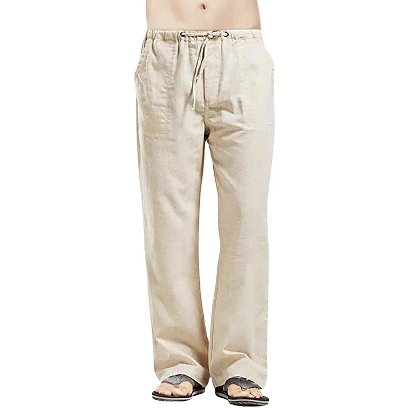 Lino – Pantaloni oversize traspiranti in misto lino da uomo