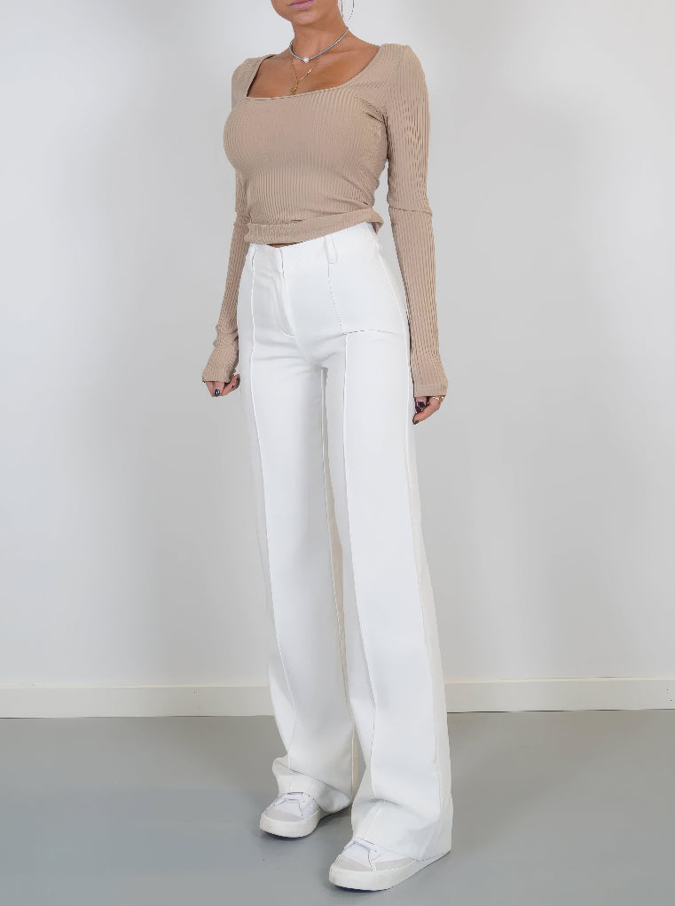 Pantaloni a vita alta e gamba larga da donna