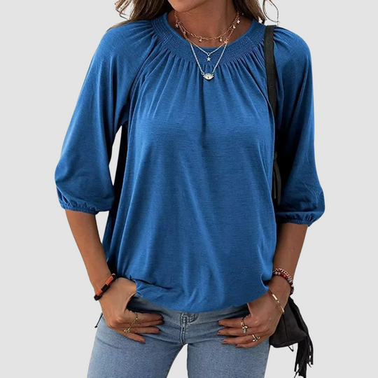 T-shirt con dettagli patchwork da donna