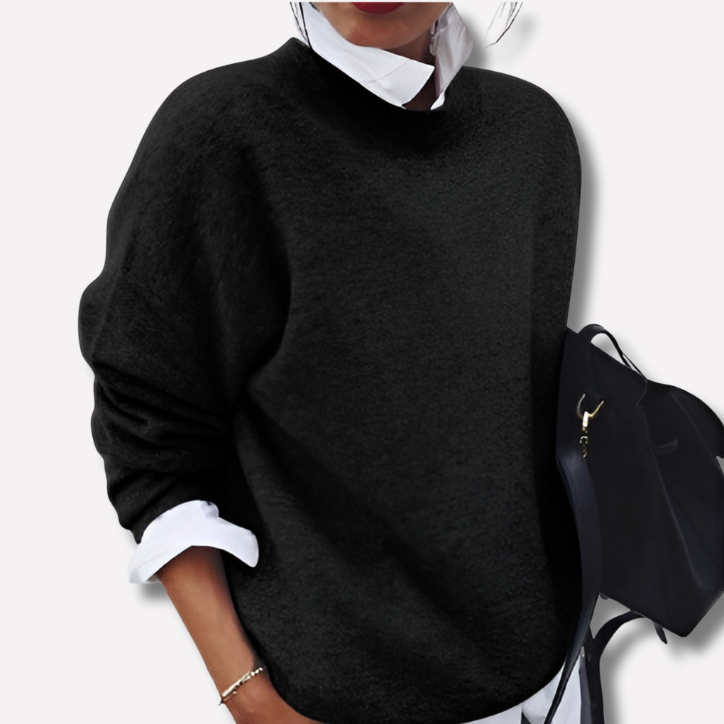 Maglione girocollo effetto lana da donna