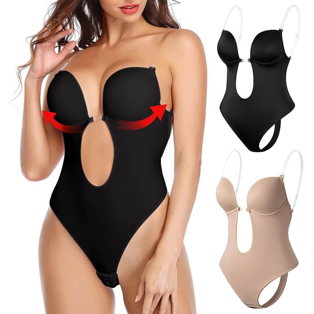 Lizy – Body modellante con scollo a V e schiena scoperta
