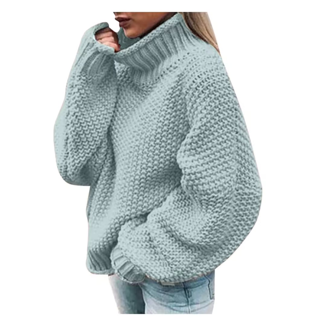 RIVA - Maglione a collo alto lavorato a maglia da donna