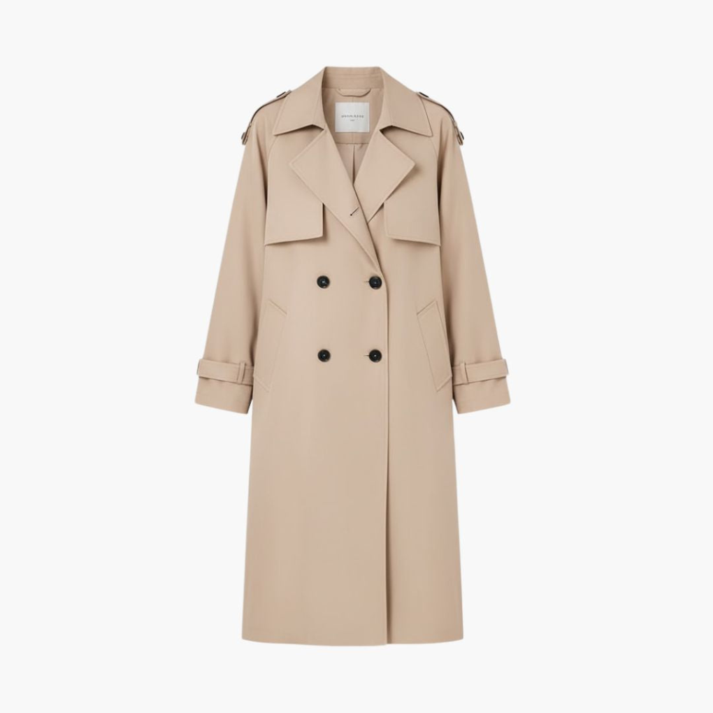 Trench da donna con abbottonatura e polsini regolabili