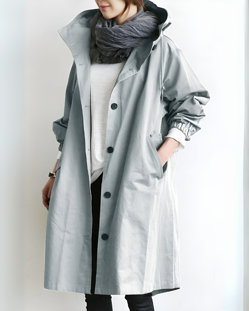 Trench classico con cappuccio da donna
