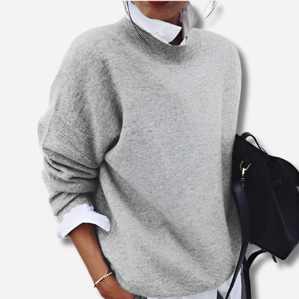 Maglione girocollo effetto lana da donna