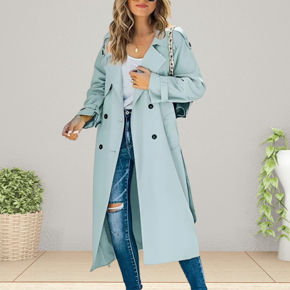 Trench doppiopetto da mezza stagione da donna