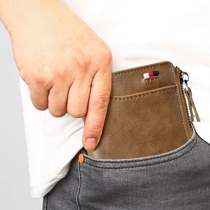 Portafoglio compatto in similpelle con protezione RFID