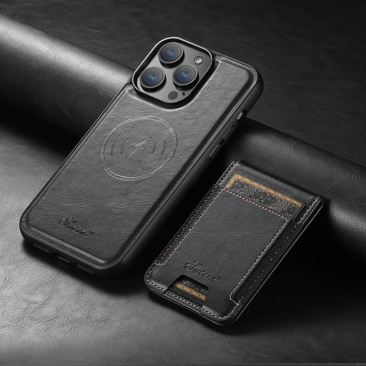 Cover per smartphone con portacarte e supporto magnetico