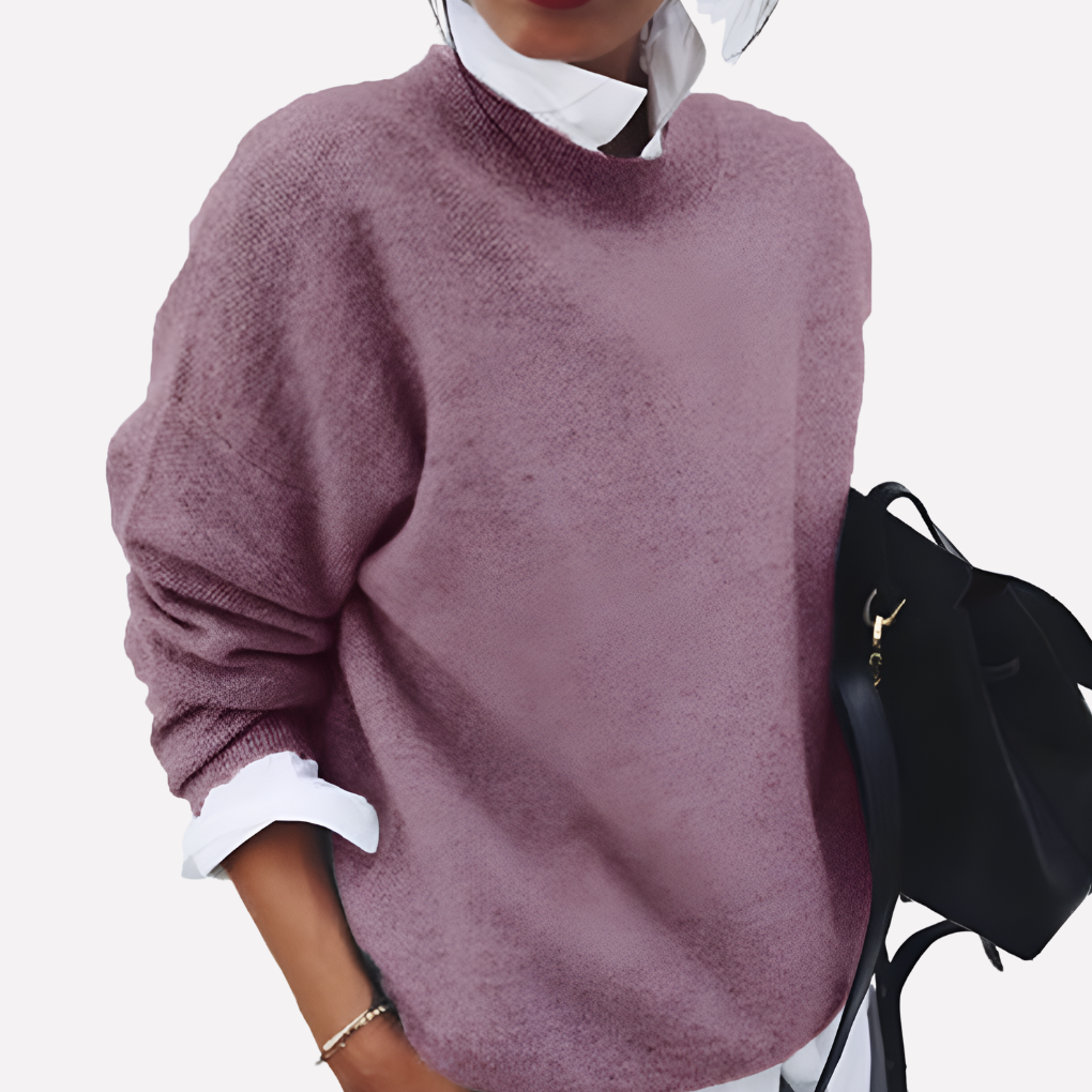 Maglione girocollo effetto lana da donna