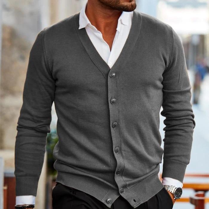 Gilet in maglia con bottoni da uomo