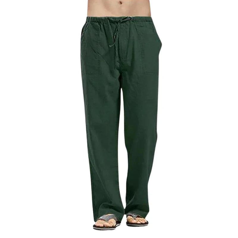 Lino – Pantaloni oversize traspiranti in misto lino da uomo