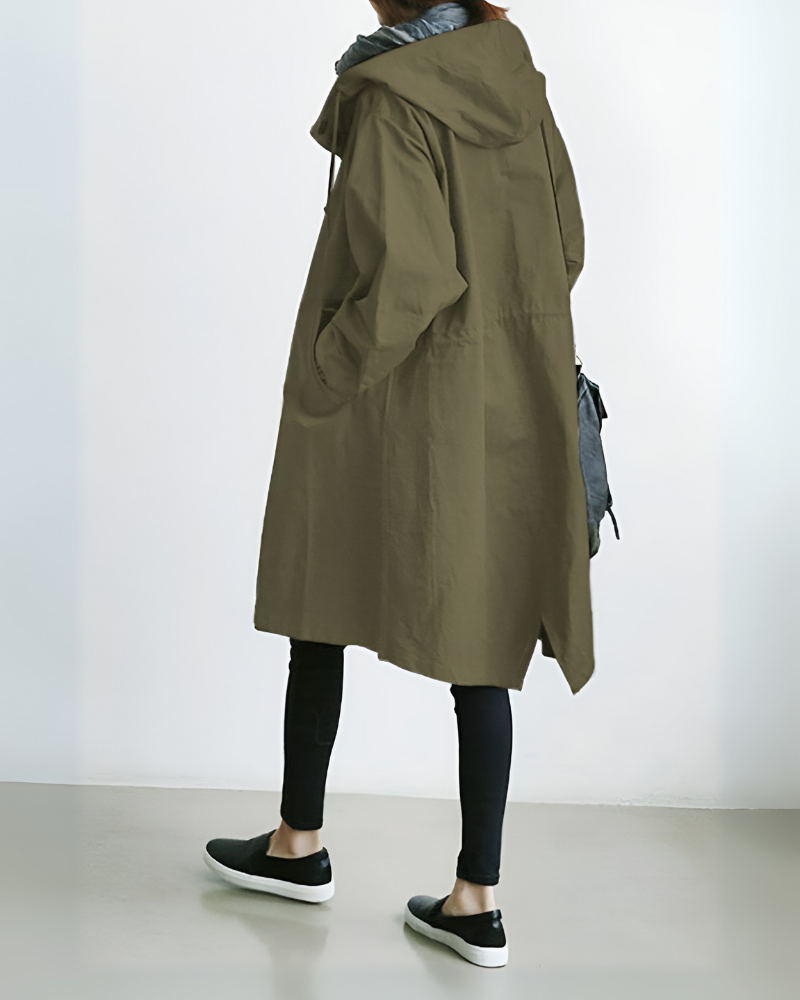 Trench classico con cappuccio da donna