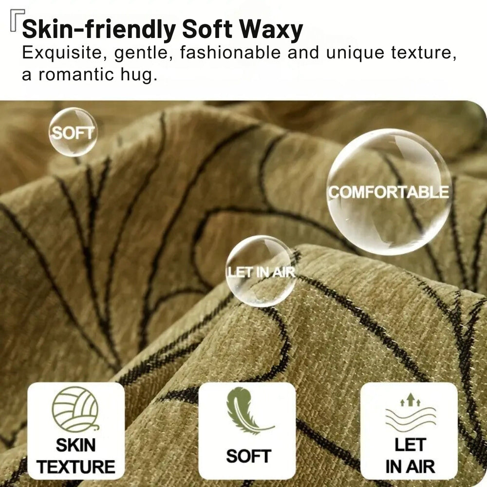Frond – Copridivano reversibile jacquard con motivo a foglie