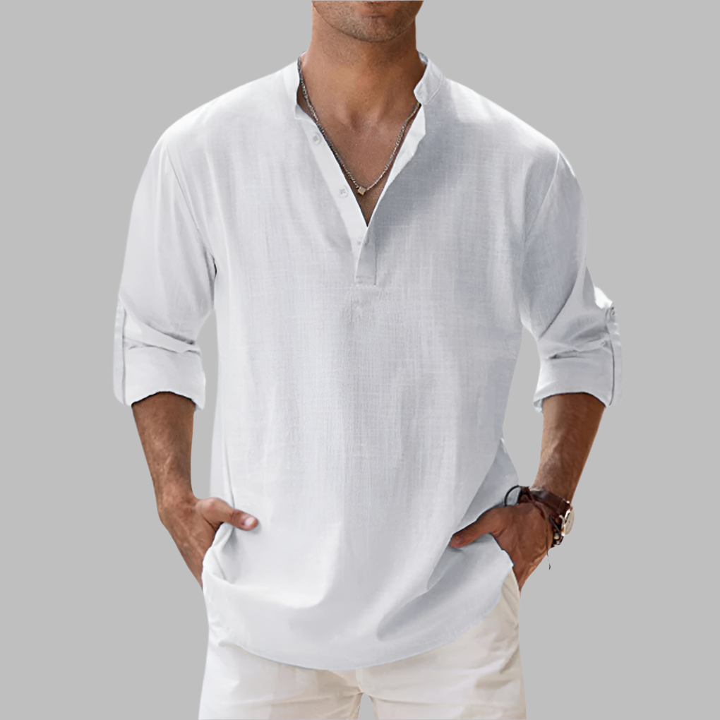Camicia in lino dalla vestibilità comoda da uomo