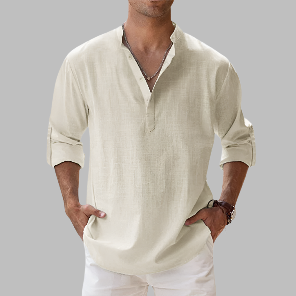 Camicia in lino dalla vestibilità comoda da uomo