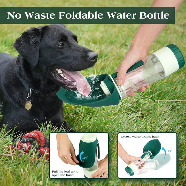 Borraccia portatile 2 in 1 per cani con contenitore per cibo