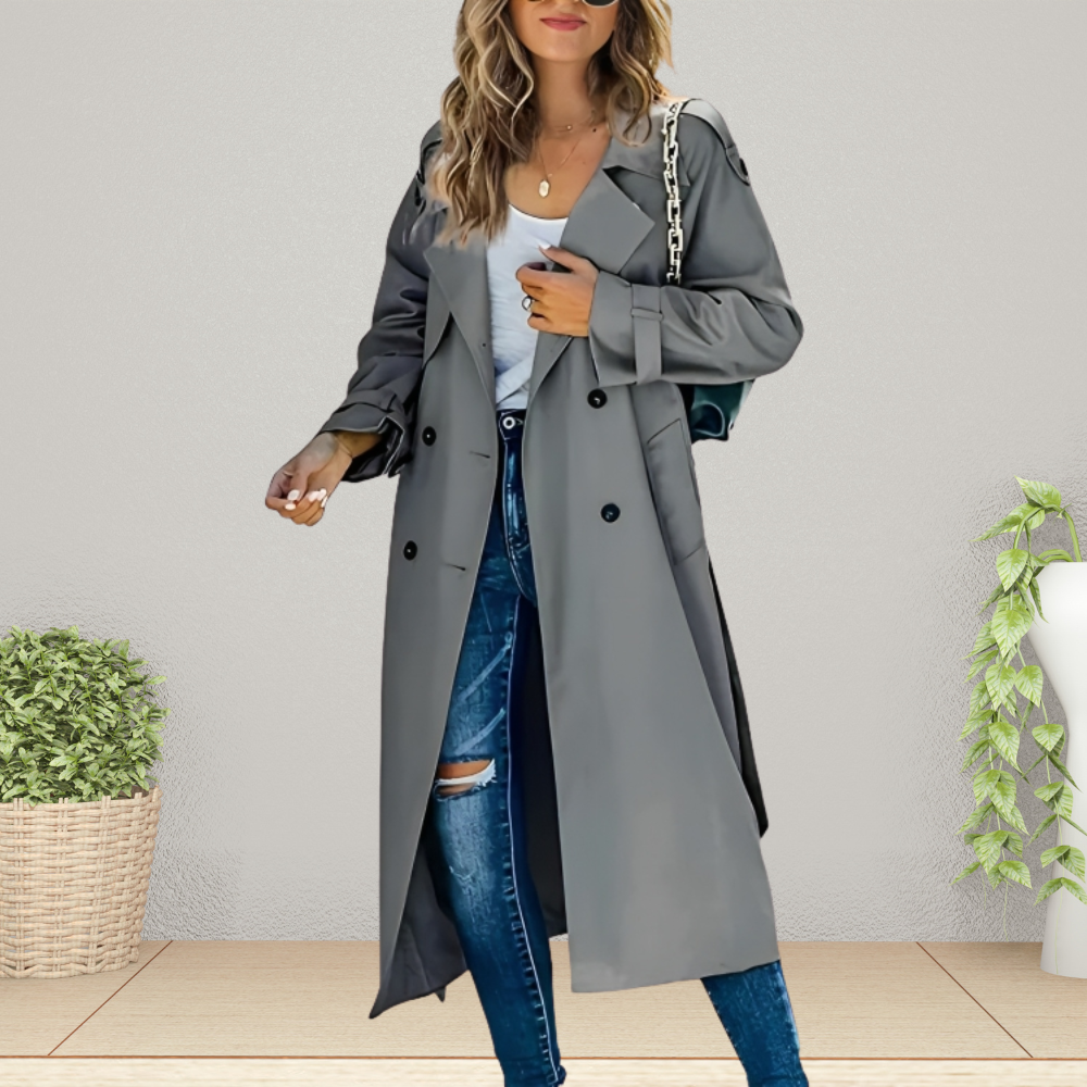 Trench doppiopetto da mezza stagione da donna