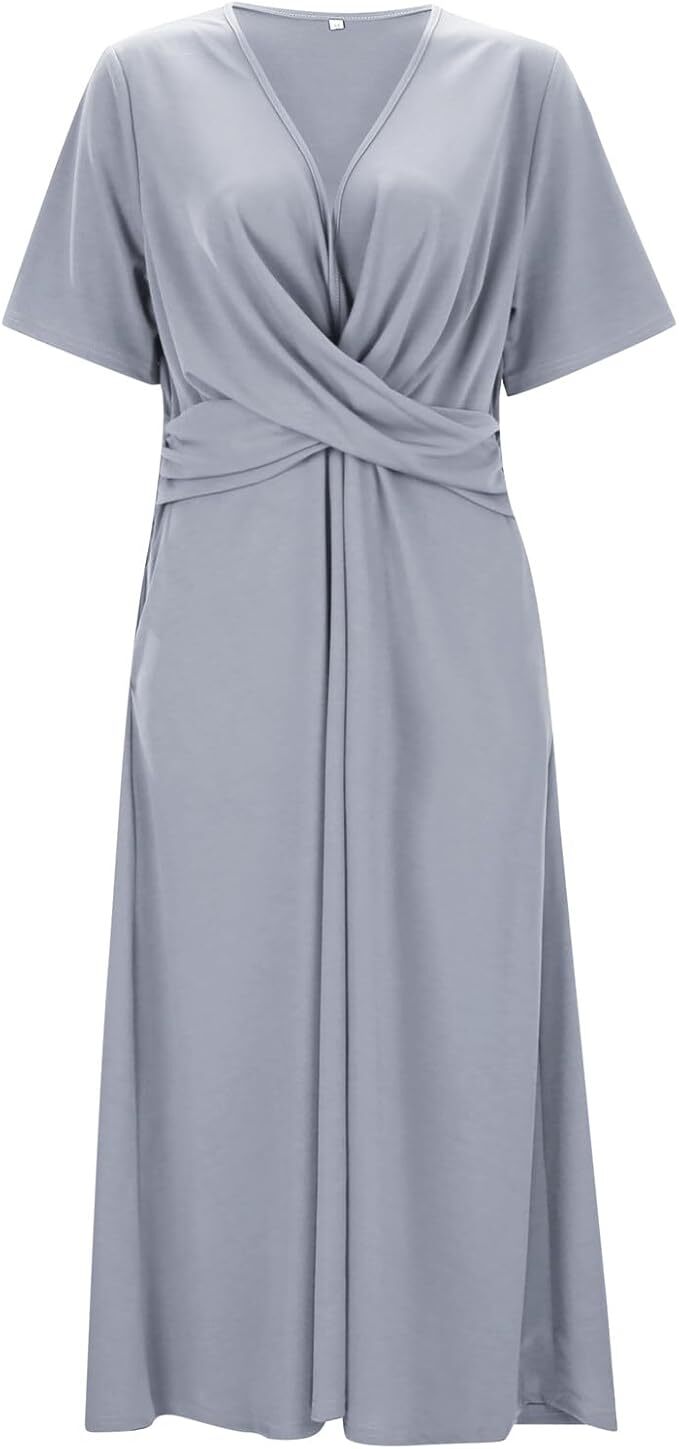 Abito vintage da donna con scollo a V e maniche corte: eleganza senza tempo per ogni occasione
