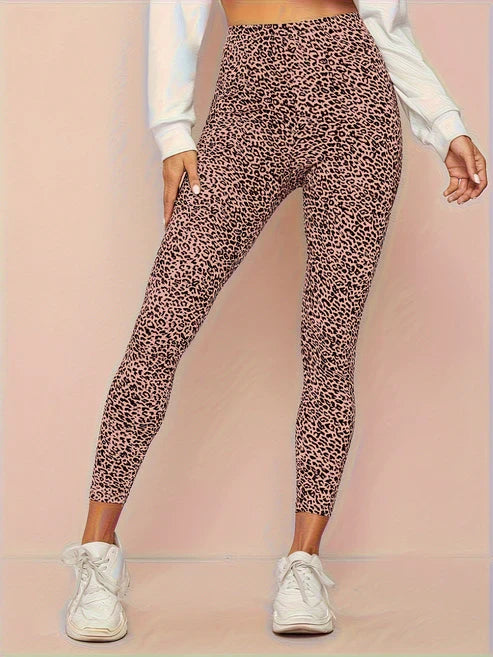 Leggings a vita alta leopardati da donna