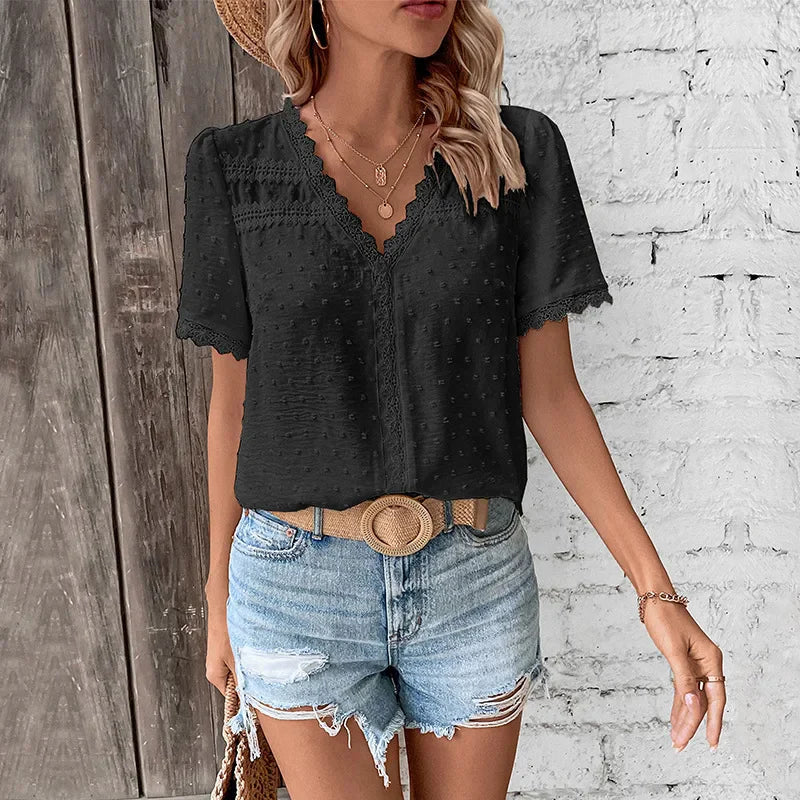 Wendy – Blusa a maniche corte da donna