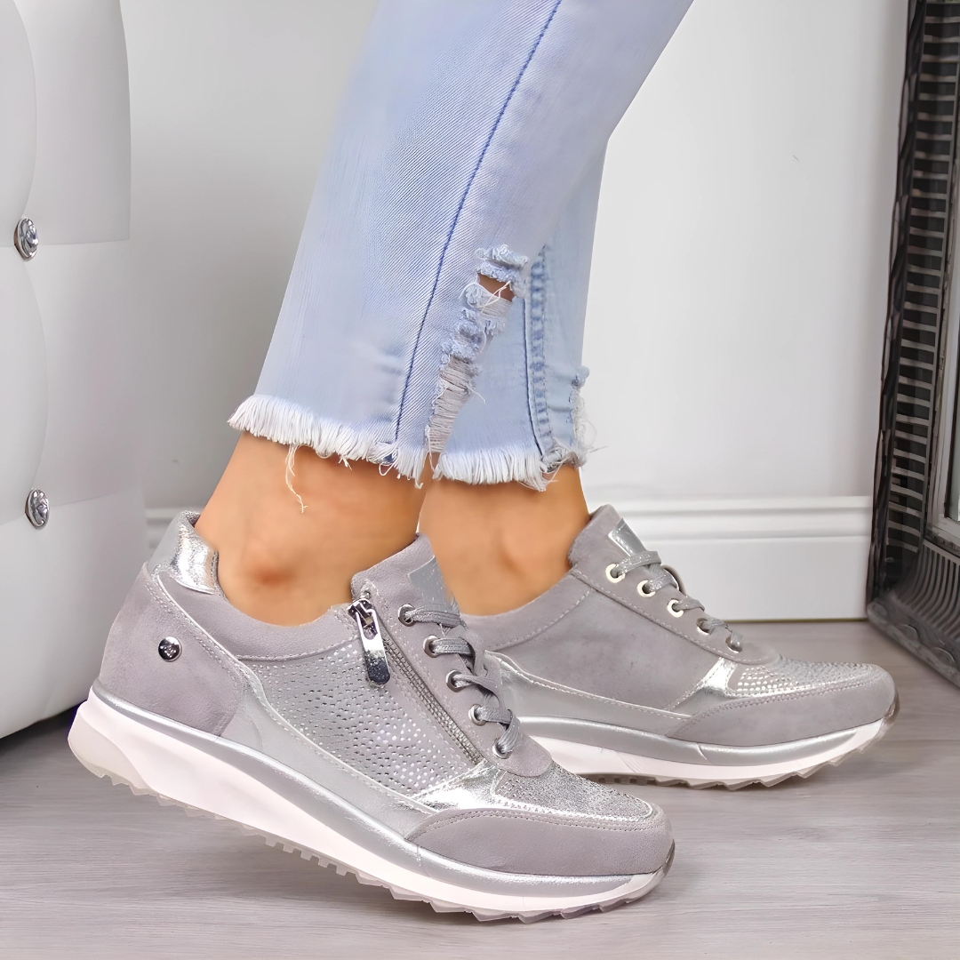 Sneakers sportive ergonomiche da donna con inserti in rete