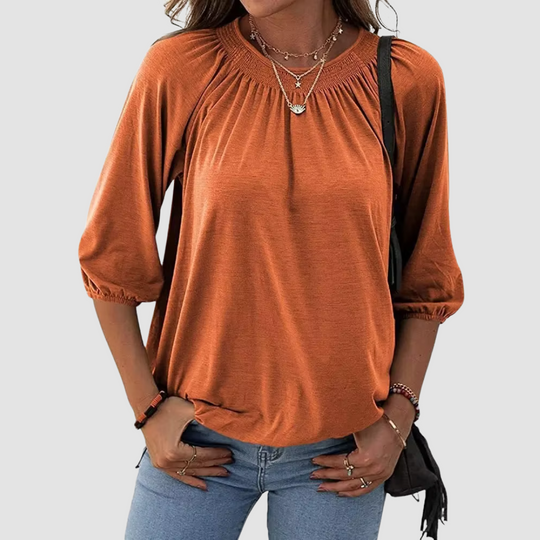 T-shirt con dettagli patchwork da donna