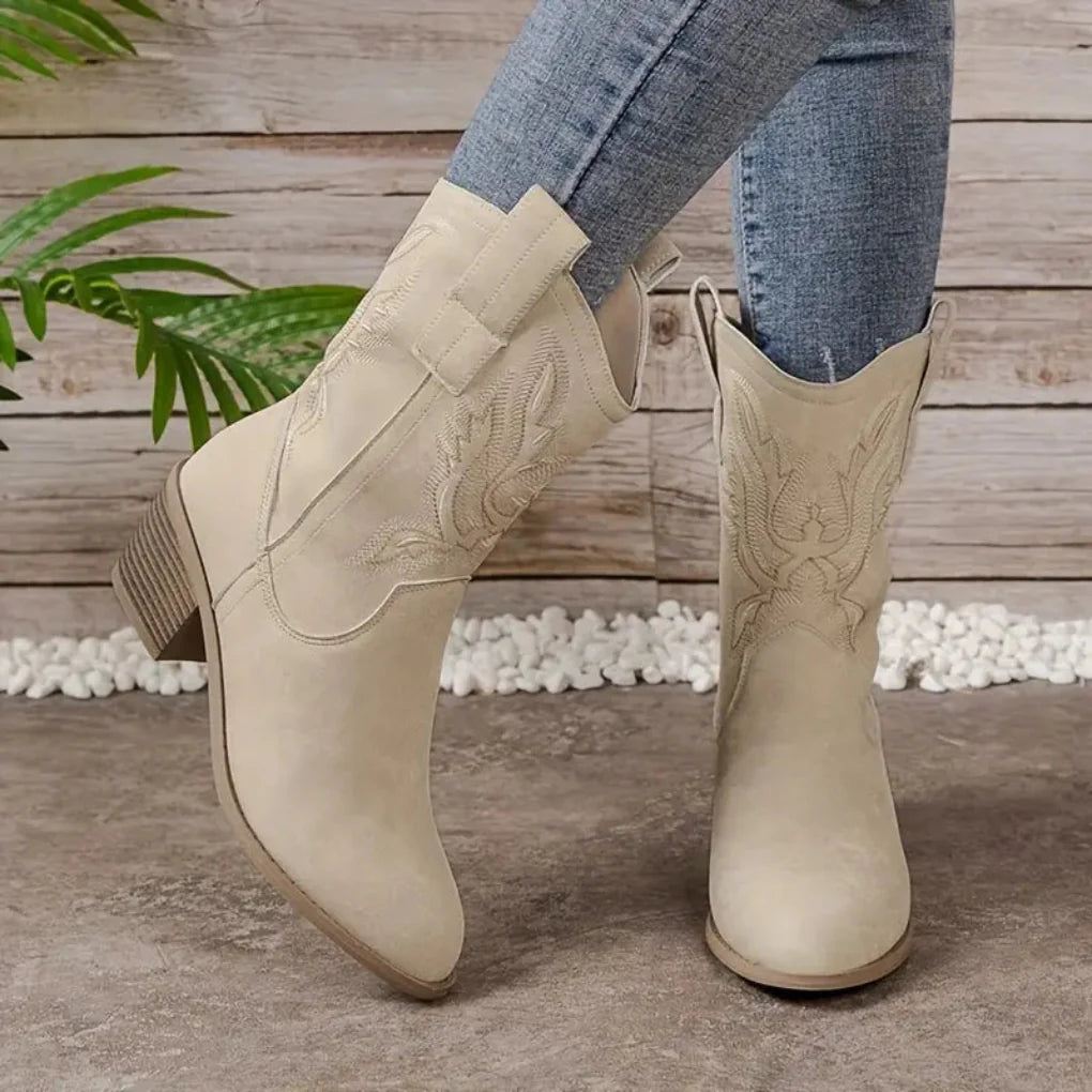 Stivaletti texani in similpelle da donna