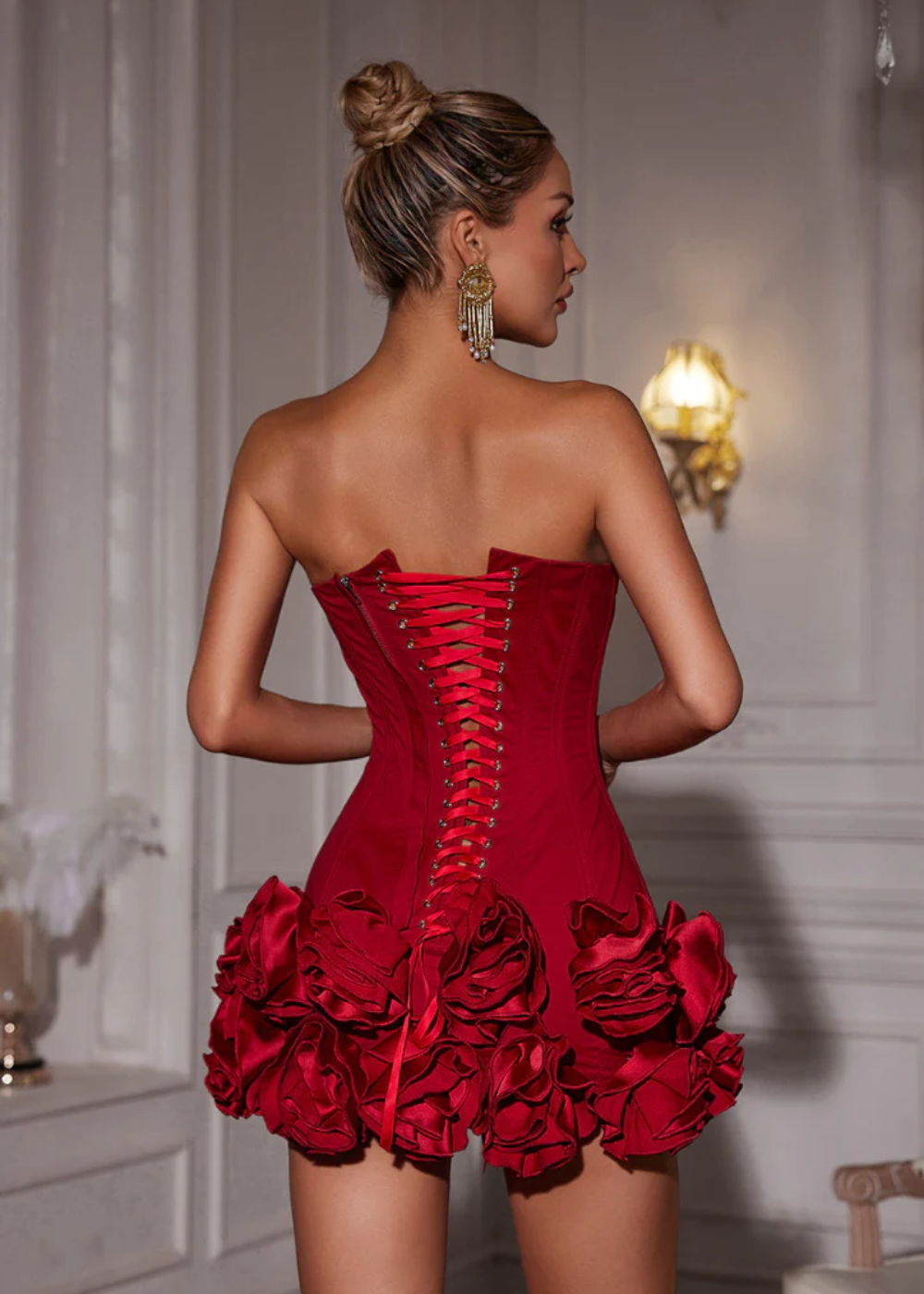 Mini abito con corpetto a bustier da donna