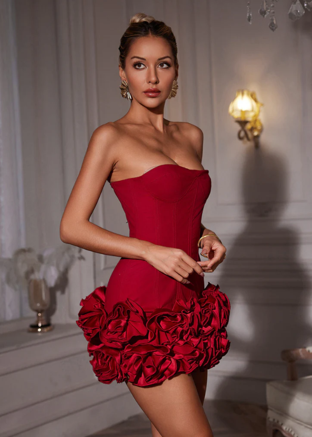 Mini abito con corpetto a bustier da donna