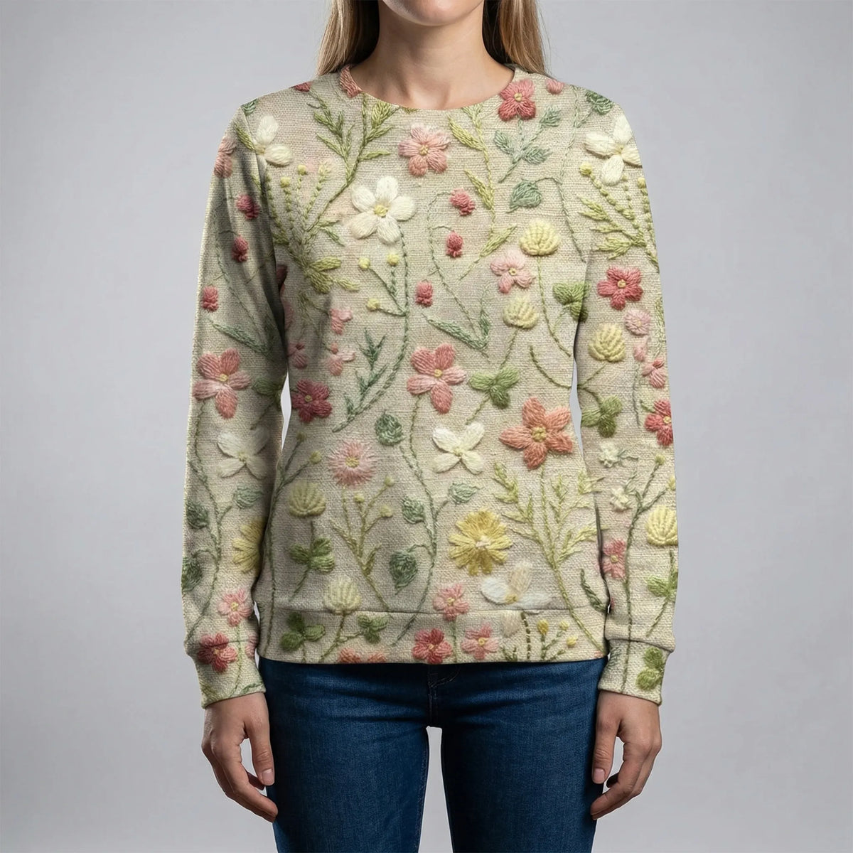 Maglia Morbida con Stampa Floreale per Donna