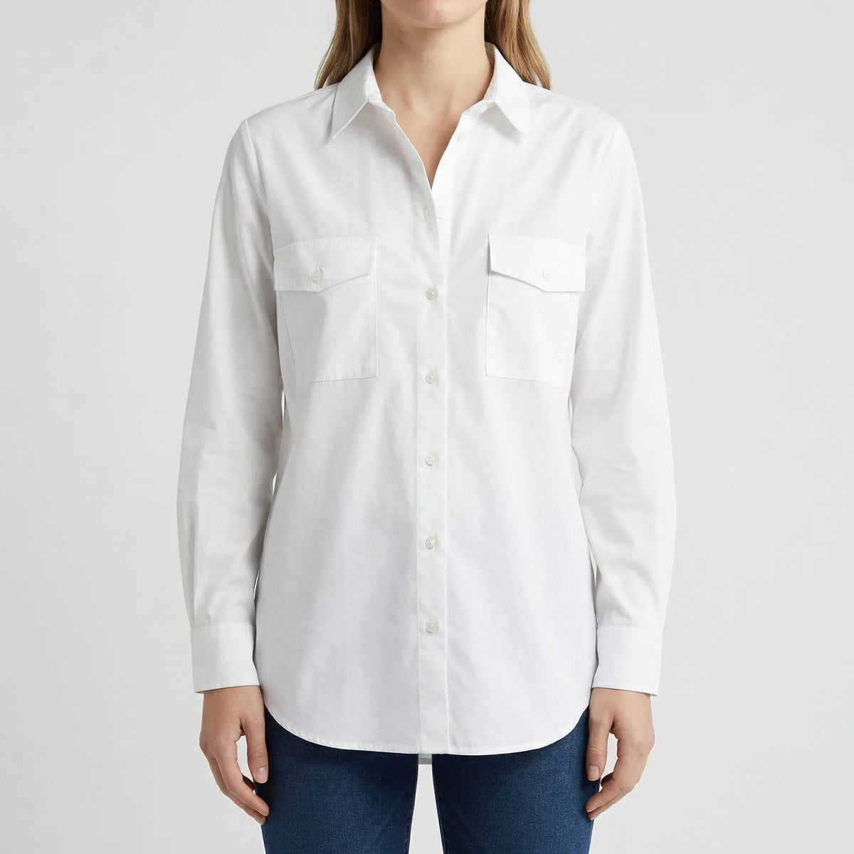 Blusa a Maniche Lunghe con Bottoni Fit Comodo