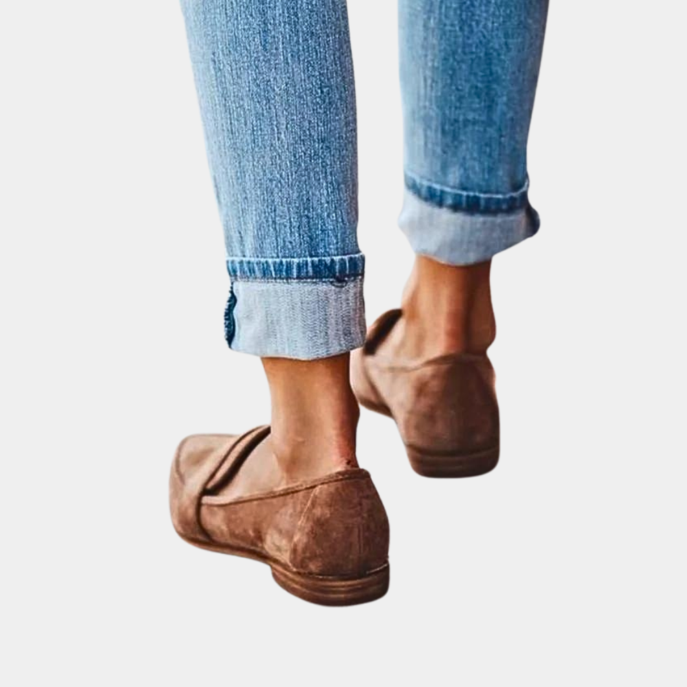 Mocassini slip-on effetto scamosciato da donna