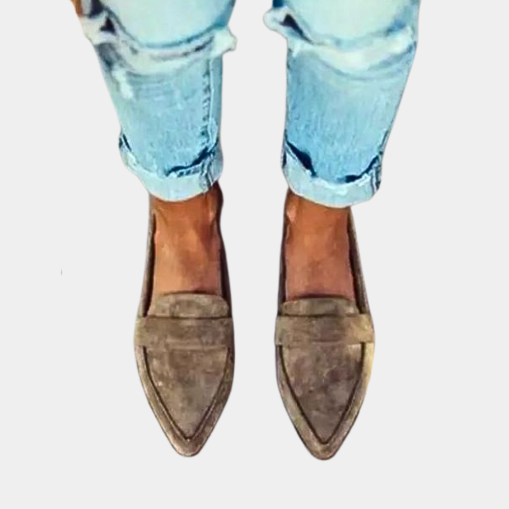 Mocassini slip-on effetto scamosciato da donna