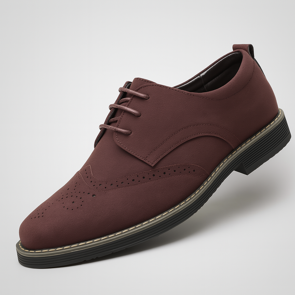 Scarpe Oxford brogue effetto scamosciato da uomo