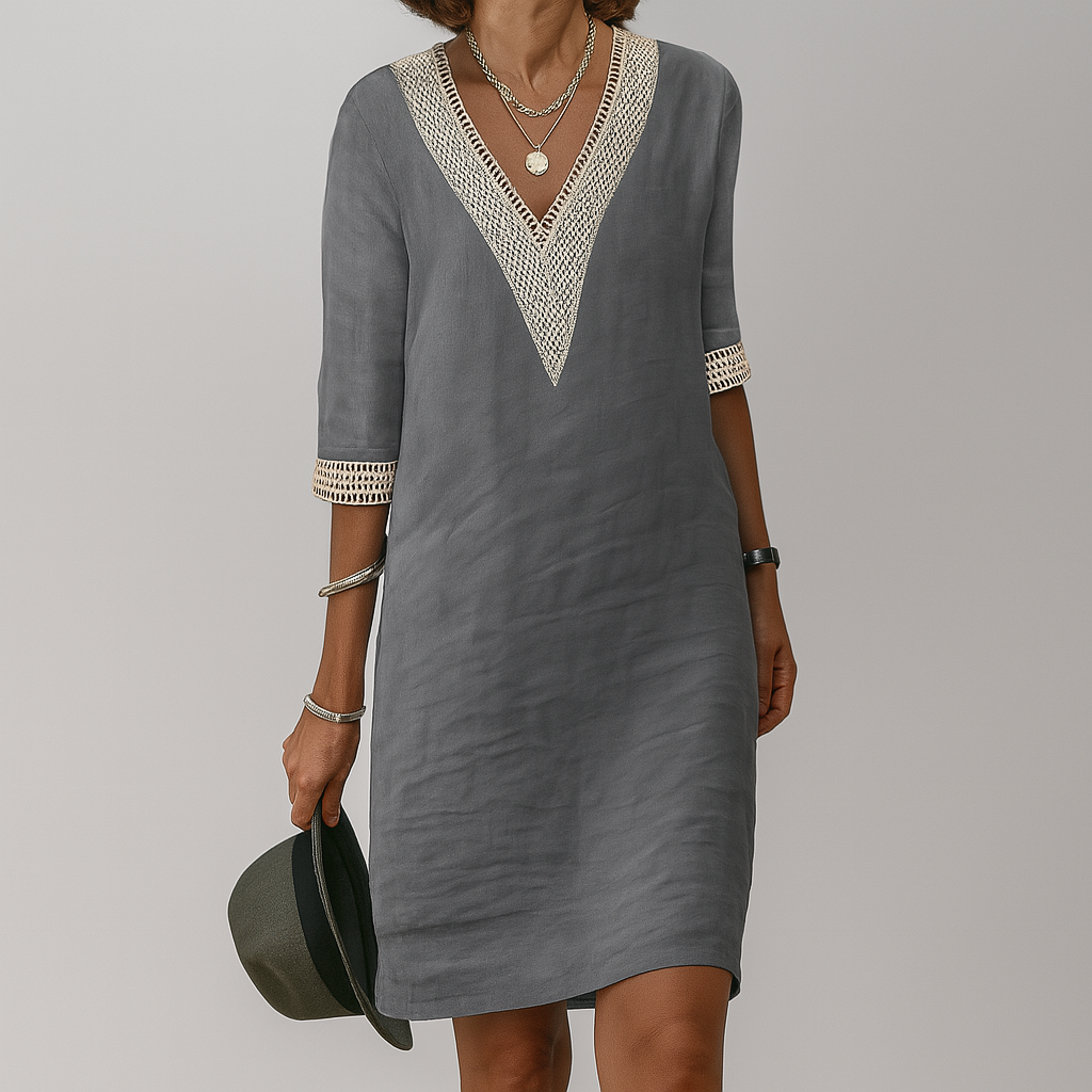 Abito midi estivo in lino da donna