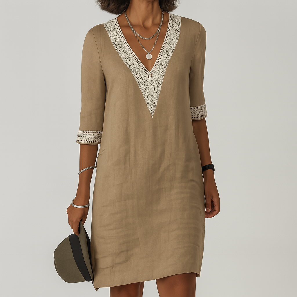 Abito midi estivo in lino da donna