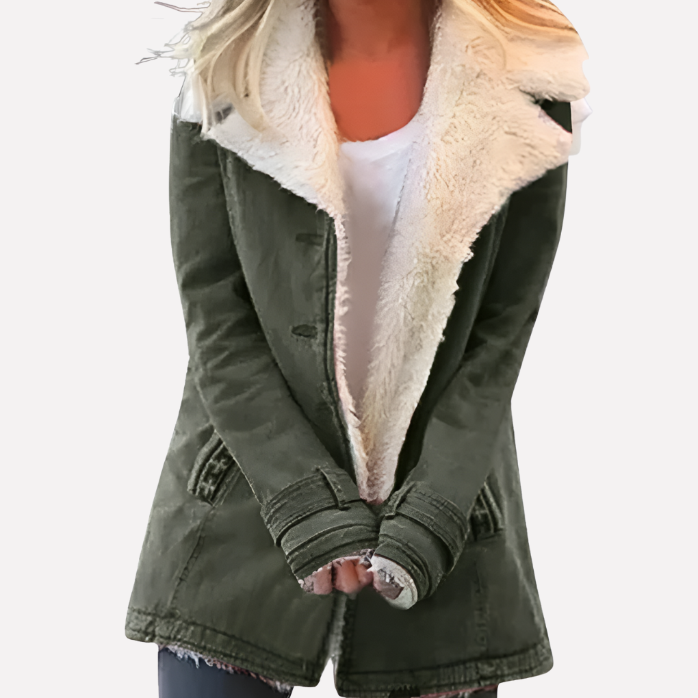 Giacca invernale con collo alto e zip da donna
