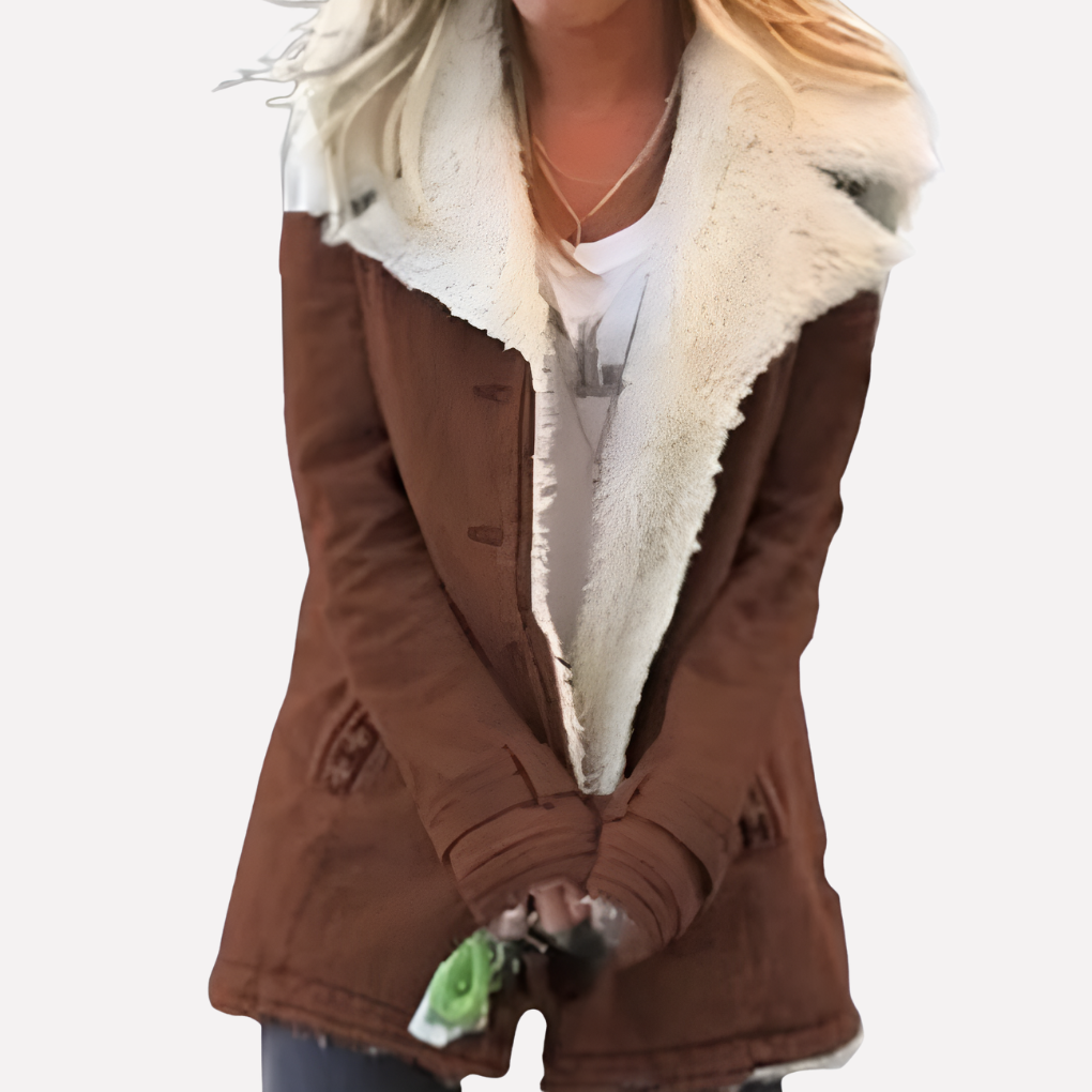 Giacca invernale con collo alto e zip da donna