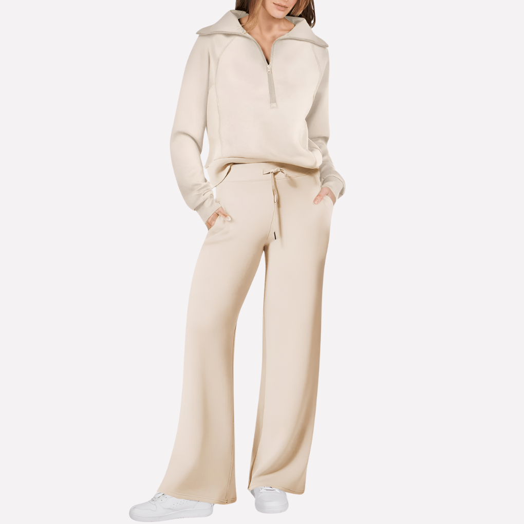 Completo loungewear due pezzi in maglia da donna
