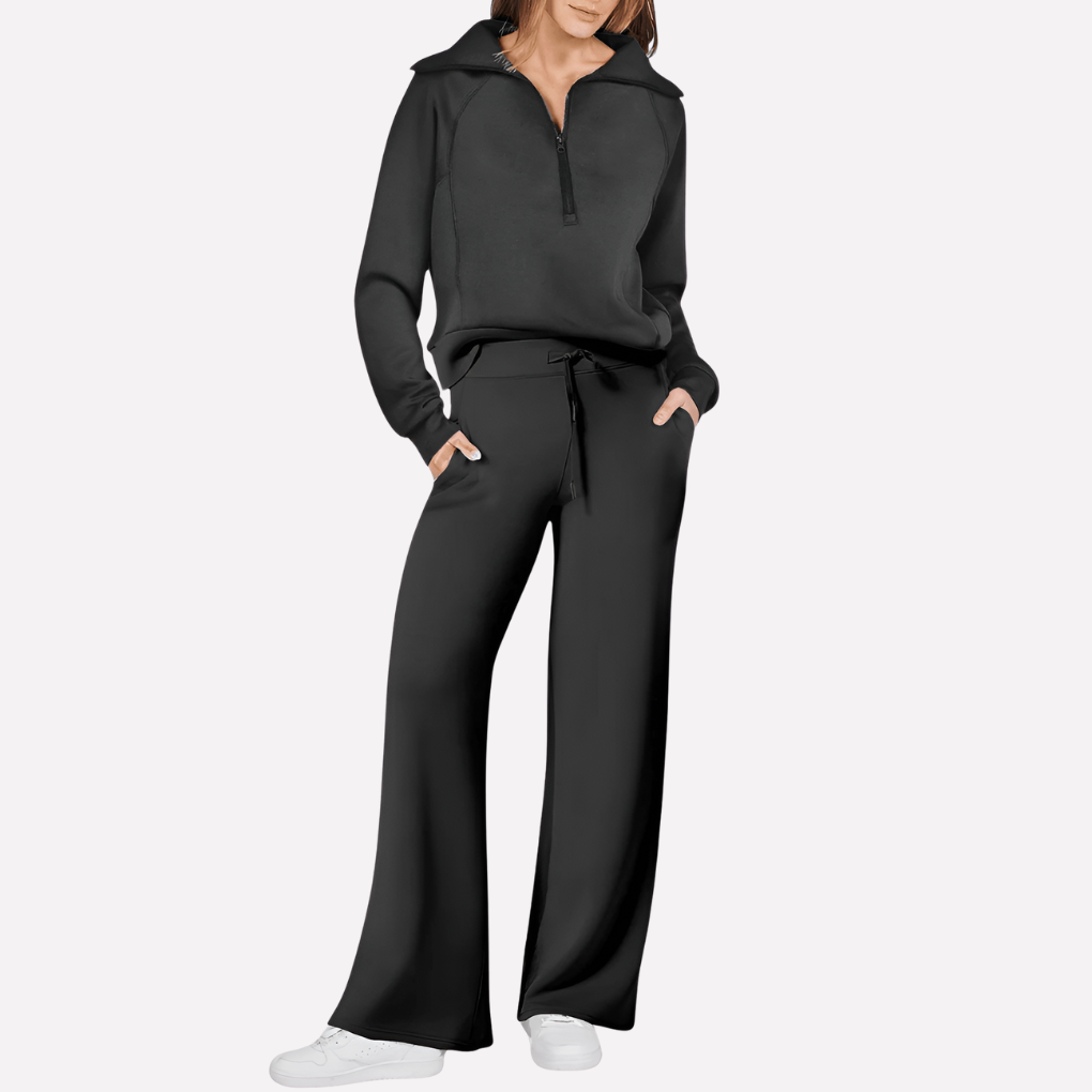 Completo loungewear due pezzi in maglia da donna