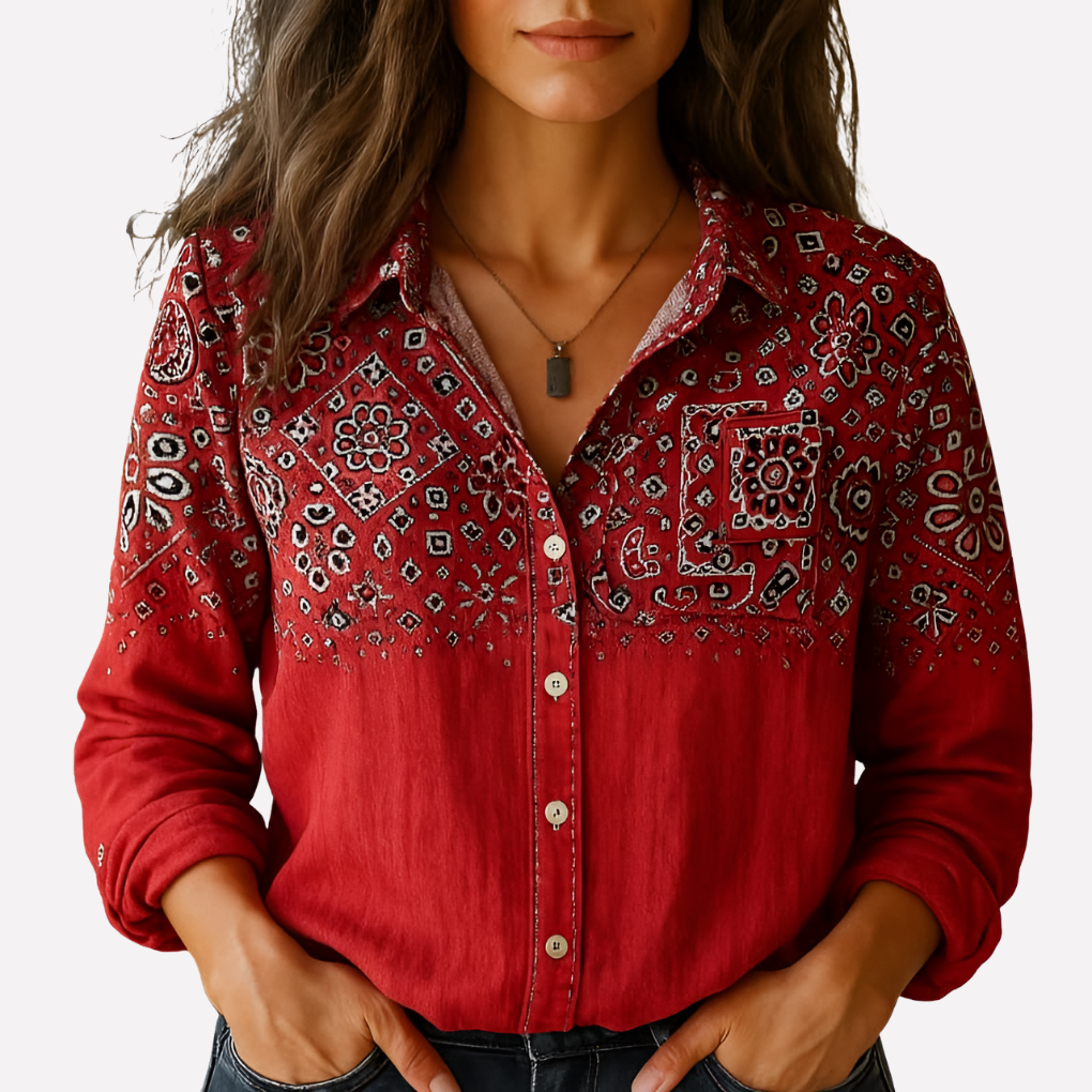 Camicia classica con bottoni da donna