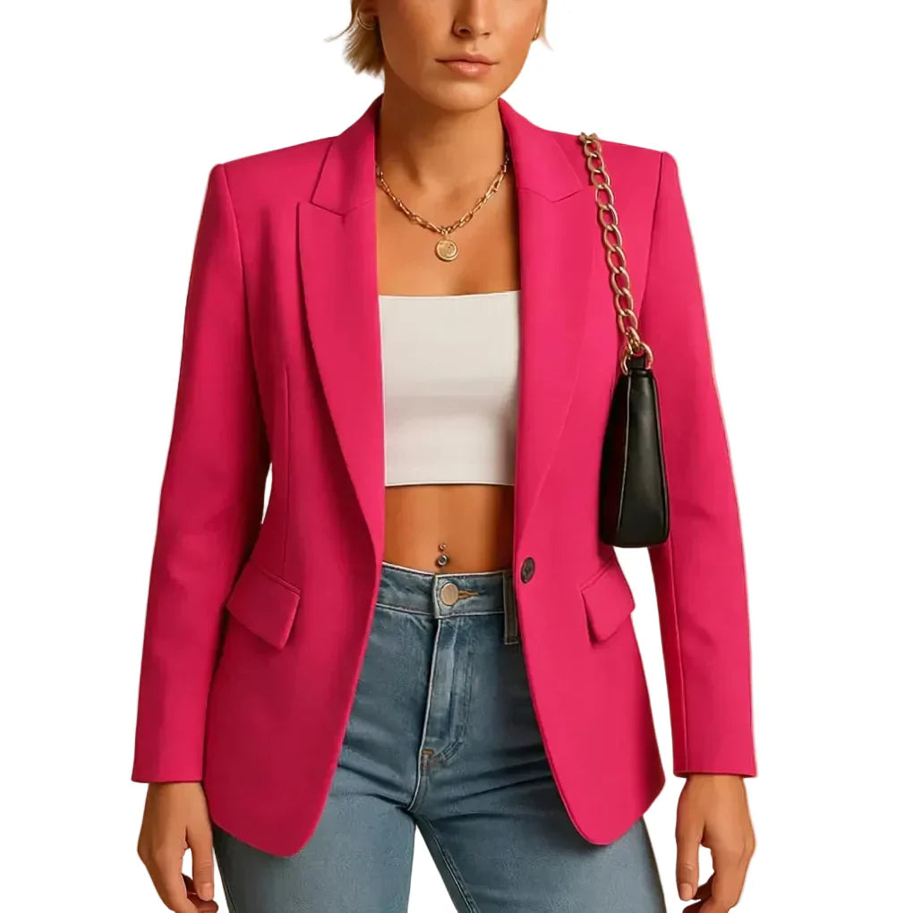 Blazer Strutturato Donna a Un Pulsante