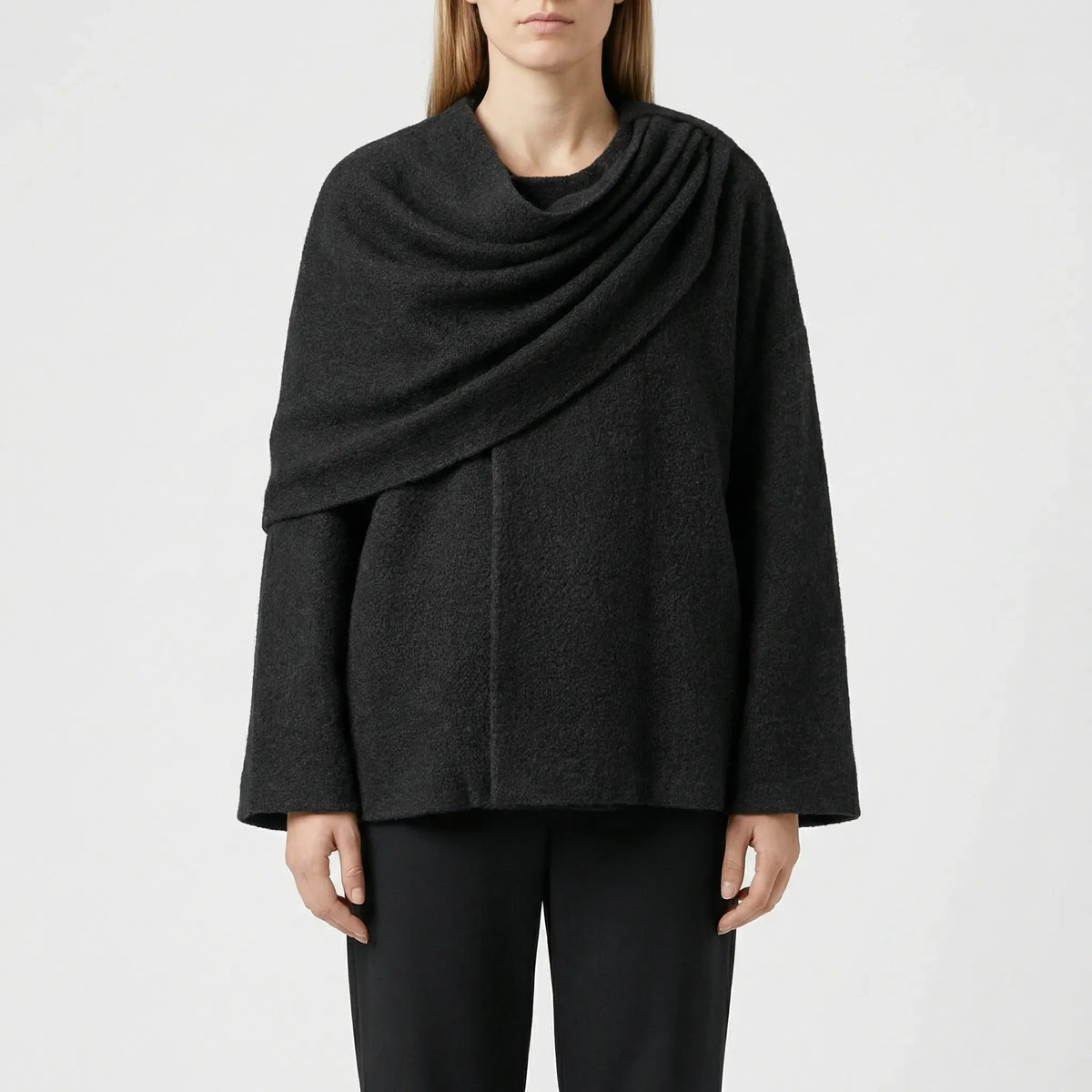 Cappotto da Donna Stile Cape Drappeggiato