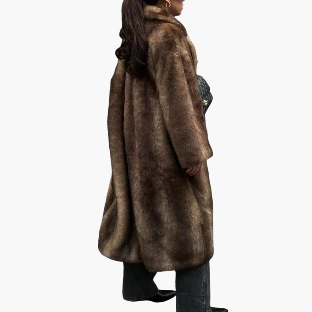 Cappotto aperto con collo alto da donna