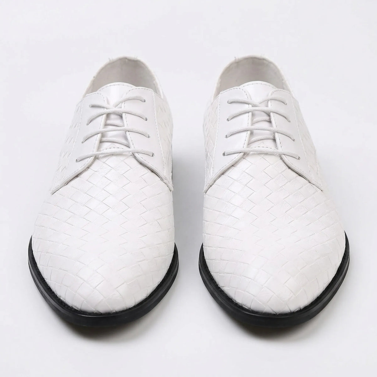 Scarpa in Pelle Texturizzata con Lacci per Uomini