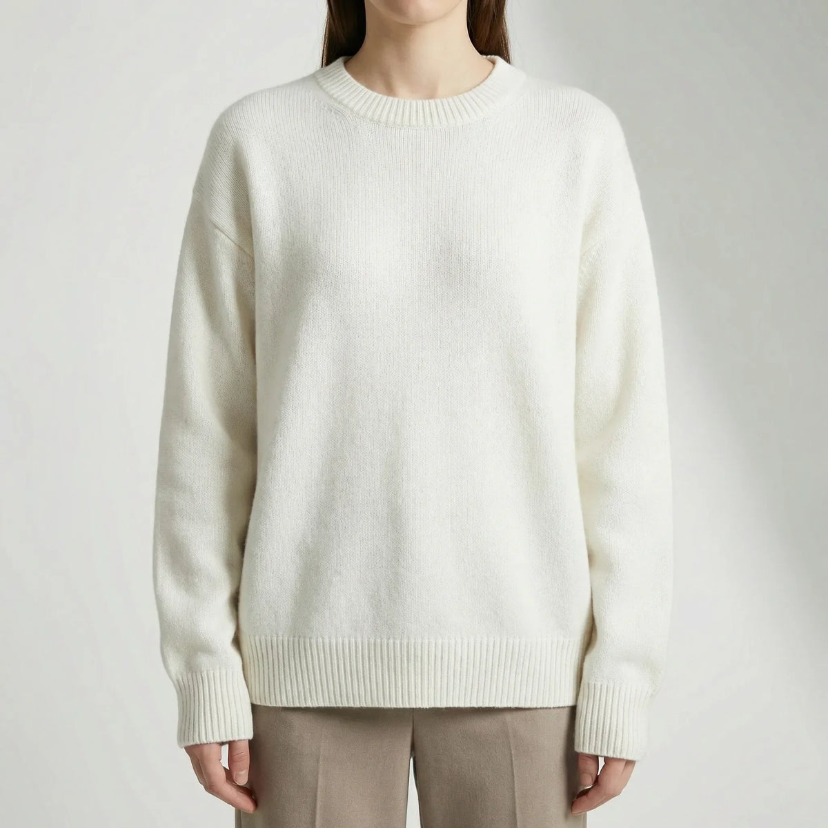 Maglione oversize a girocollo con spalle scese