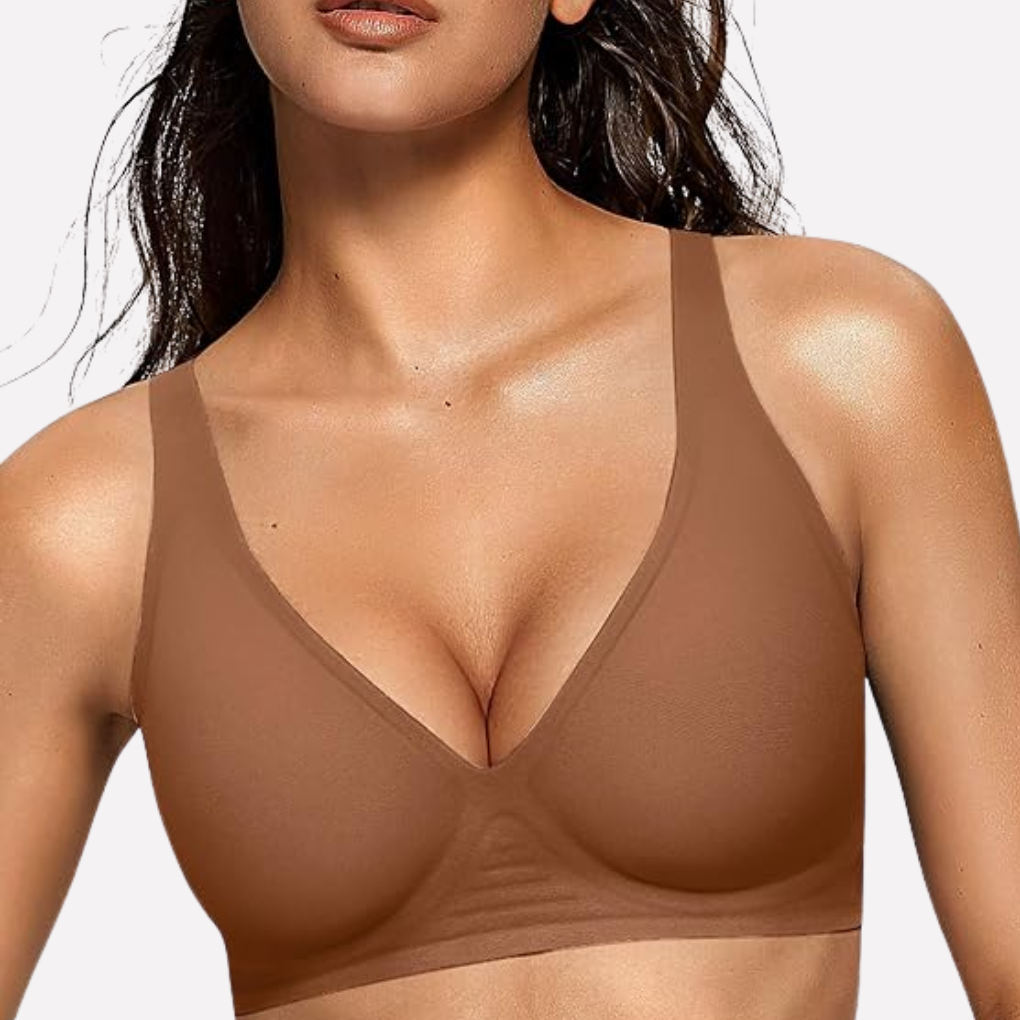 Reggiseno senza ferretto con scollo a V profondo da donna