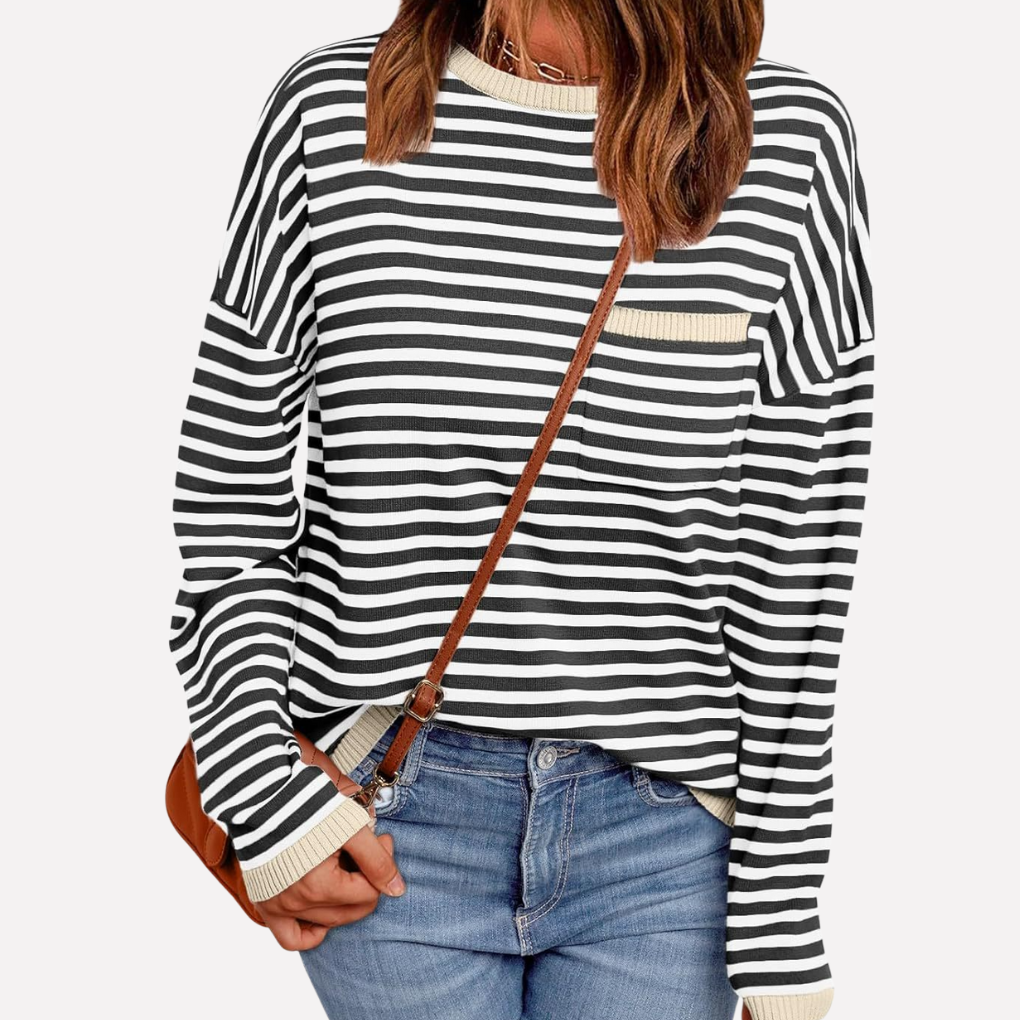 Maglione a righe in maglia da donna