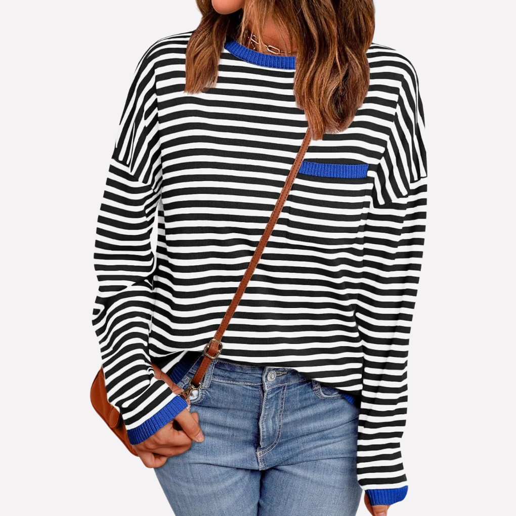 Maglione a righe in maglia da donna